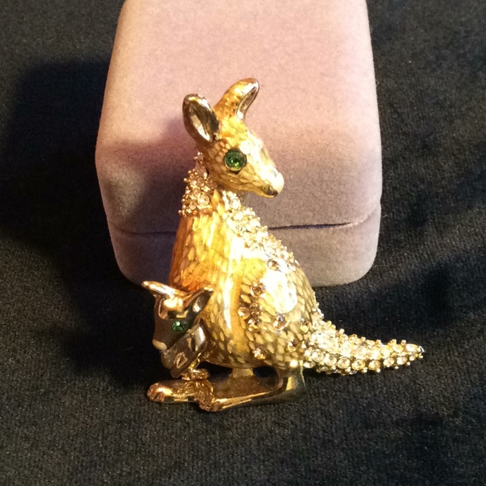 Vintage St. John Knits Kangaroo & Joey Brooch